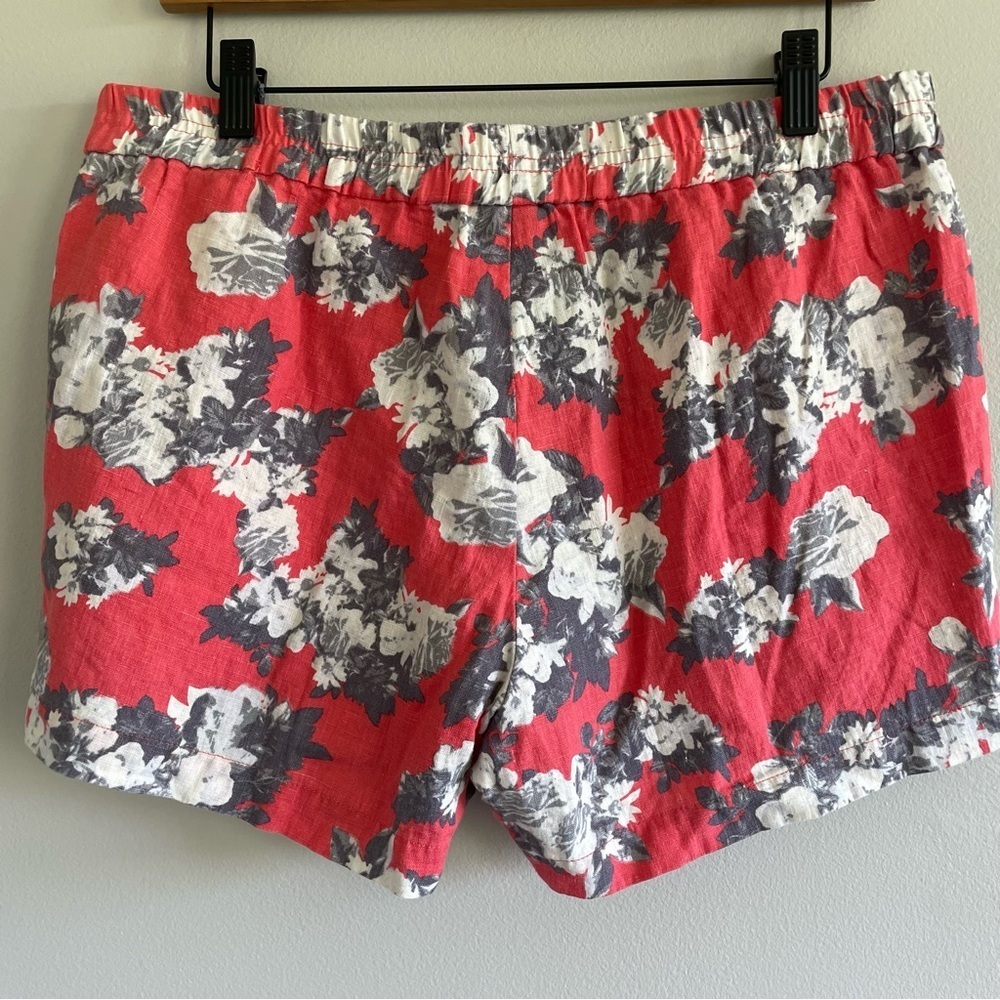 Kut From The Kloth Women's Jansen Printed Linen Short Coral Size 12 - Picture 2 of 8